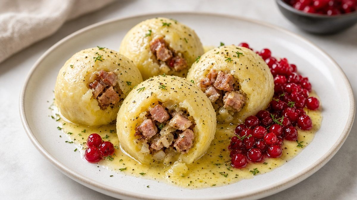 Kroppkakor med fläskfärs och lingon